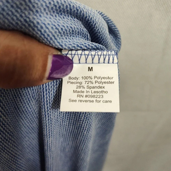 BCG Blue Tank Top Women Size M Sleeveless Athletic Workout Open Back - Picture 6 of 7